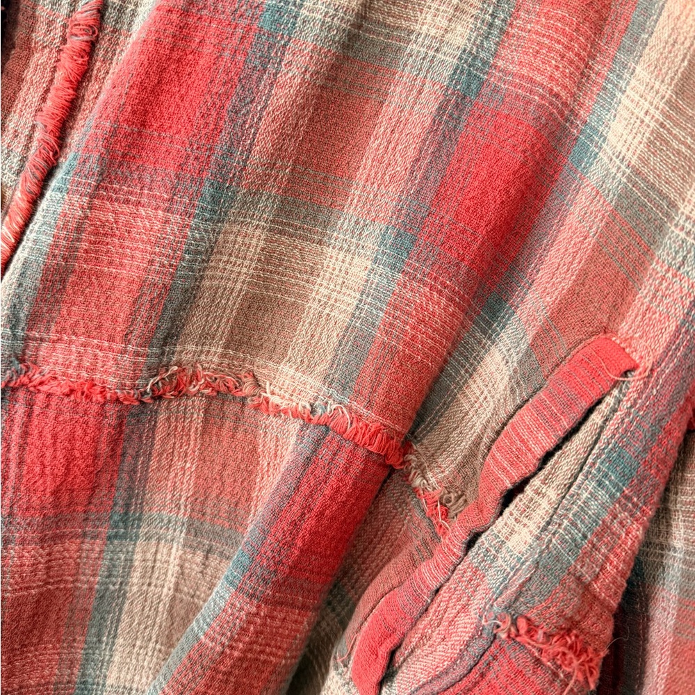 Oli & Hali Red and Pink Plaid Button Down Shirt - Picture 5 of 6